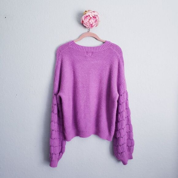 Shop The Mint Feeling Close To You Orchid Purple Textured Sweater - Picture 8 of 8